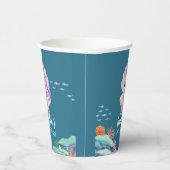 Schattigee Zeemeermin Regenboog parel kroonkroon V Papieren Bekers (Rechts)