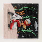 Schattigee zeemeermin rijdende motorfiets legpuzzel (Horizontaal)