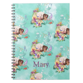 Schattigee zeemeermin roze onder het Zee vis Notitieboek