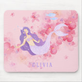 Schattigee Zeemeermin Roze Onder het zee voor klei Muismat (Voorkant)