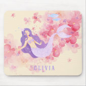 Schattigee Zeemeermin Roze Onder het zee voor klei Muismat (Voorkant)
