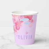 Schattigee Zeemeermin Roze Onder het zee voor klei Papieren Bekers (Achterkant)