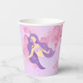 Schattigee Zeemeermin Roze Onder het zee voor klei Papieren Bekers (Voorkant)