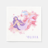 Schattigee Zeemeermin Roze Onder het zee voor klei Servet (Voorkant)