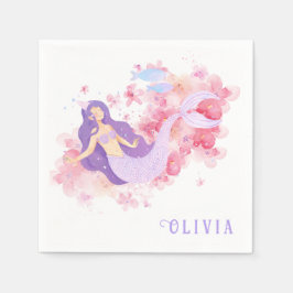 Schattigee Zeemeermin Roze Onder het zee voor klei Servet