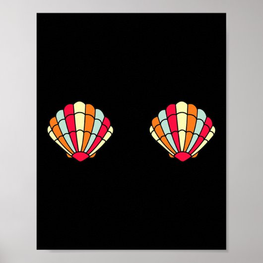Schattigee Zeemeermin Shell Halloween Kostuum T-sh Poster (Voorkant)