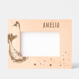 Schattigee Zeemeermin Staart Sterren Meisje Foto Gegraveerde Lijstjes