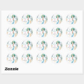 Schattigee zeemeermin Stickers/labels. Bewerkbaar. Ronde Sticker (Vel)
