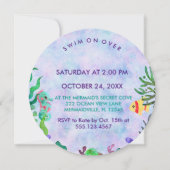 Schattigee Zeemeermin thema Verjaardagsfeestuitnod Kaart (Achterkant)