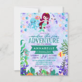 Schattigee Zeemeermin thema Verjaardagsfeestuitnod Magnetische Uitnodiging (Voorkant)