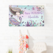 Schattigee Zeemeermin Verjaardagspool Party Achter Spandoek (Insitu)