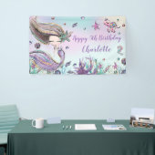 Schattigee Zeemeermin Verjaardagspool Party Achter Spandoek (Beurs)