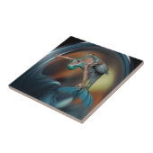 Schattigee zeemeermin vrolijk zwemmen tegeltje (Zijkant)