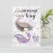 *~* Schattigee Zeemeermin Walvishoorn Baby shower  Kaart (Staand voorkant)