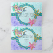 Schattigee Zeemeermin Waterverf Blauwgroen Paarse  Kaart (Binnen)