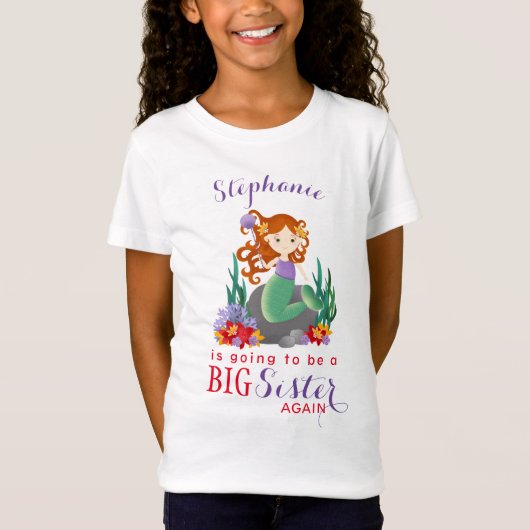 Schattigee zeemeermin weer Big Sister T-shirt (Voorkant)