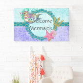 Schattigee Zeemeermin Welkom Zeemeerminnen Verjaar Spandoek (Insitu)