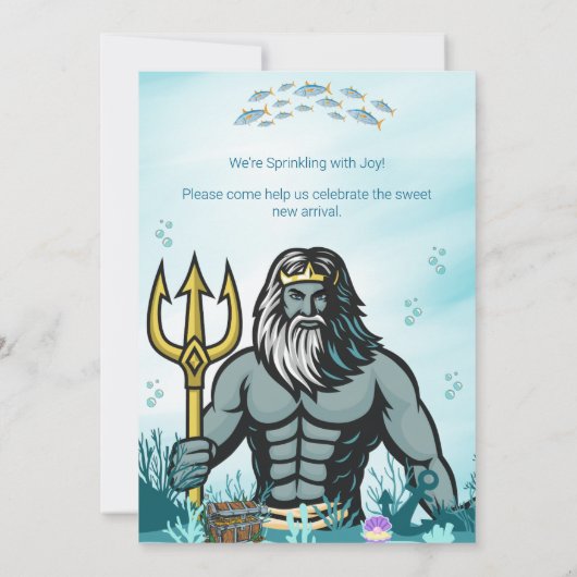 Schattigee Zeemeermin & Zee King Baby Sprinkle Uit Kaart (Achterkant)