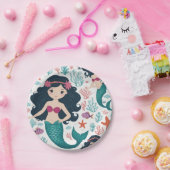 Schattigee Zeemeermin & Zee Shell Verjaardag Papieren Bordje (Feest)