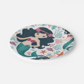 Schattigee Zeemeermin & Zee Shell Verjaardag Papieren Bordje (Gekanteld)