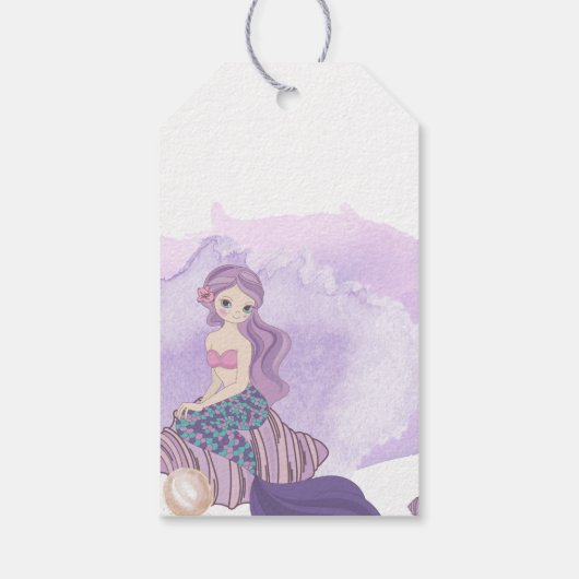 Schattigee Zeemeermin, Zeemeermin Verjaardag Cadeaulabel (Achterkant)