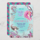 Schattigee zeemeerminnen Glitter Onder het Zee Par Kaart (Voorkant / Achterkant)