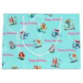 Schattigee Zeemeerminnen Theme Gift Bag voor Kids  Groot Cadeauzakje (Voorkant)