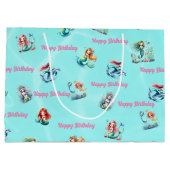 Schattigee Zeemeerminnen Theme Gift Bag voor Kids  Groot Cadeauzakje (Achterkant)