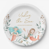 Schattigee zeemeerminverjaardag papieren bordje (Voorkant)