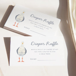 Schattigee zeemeeuw nautische Baby shower luier Informatiekaartje