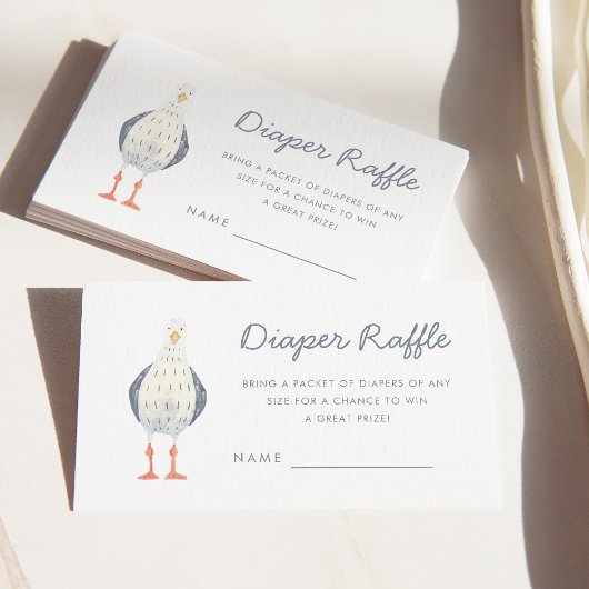 Schattigee zeemeeuw nautische Baby shower luier Informatiekaartje