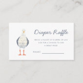 Schattigee zeemeeuw nautische Baby shower luier Informatiekaartje (Voorkant)