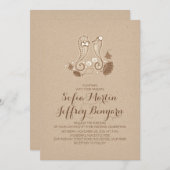 Schattigee zeepaardjes elegante strand bruiloft ui kaart (Voorkant / Achterkant)