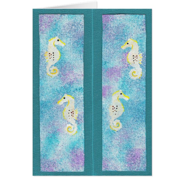 Schattigee zeepaardjes op blauw en paarse bladwijz (Voorkant)