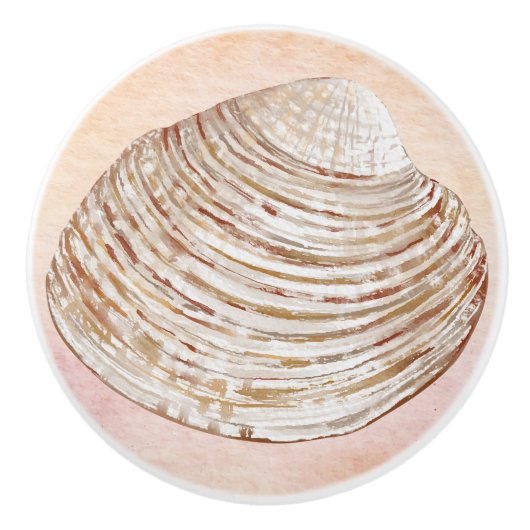 Schattigee zeeschelp leven in de oceaan Waterverf Keramische Knop (Voorkant)