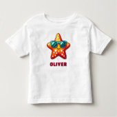 Schattigee zeester met zonnebril kinder shirts (Voorkant)