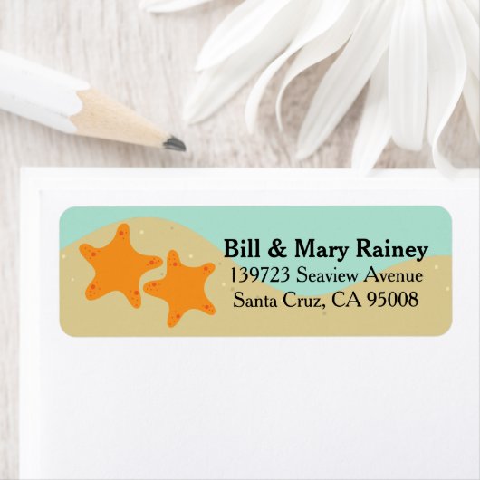Schattigee zeesterren etiket (Insitu)