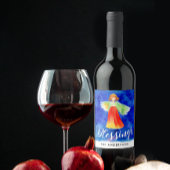 Schattigee Zegeningen Blue Sky Guardian Angel Wate Wijn Etiket