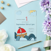 Schattigee zeilboot nautische eerste verjaardag acryl uitnodigingen (Insitu (Huwelijk))