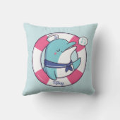 Schattigee zeildolfijn, nautisch thema Kinder inri Kussen (Achterkant)