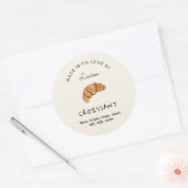 Schattigee zelfgemaakte croissant ronde sticker (Envelop)
