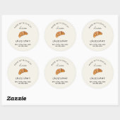 Schattigee zelfgemaakte croissant ronde sticker (Vel)