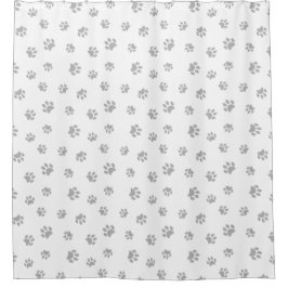 Schattigee zilvergrijze pootafdrukken douchegordijn