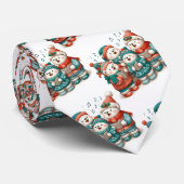 Schattigee zingende Polar Beren in feestelijke win Stropdas (Opgerold)