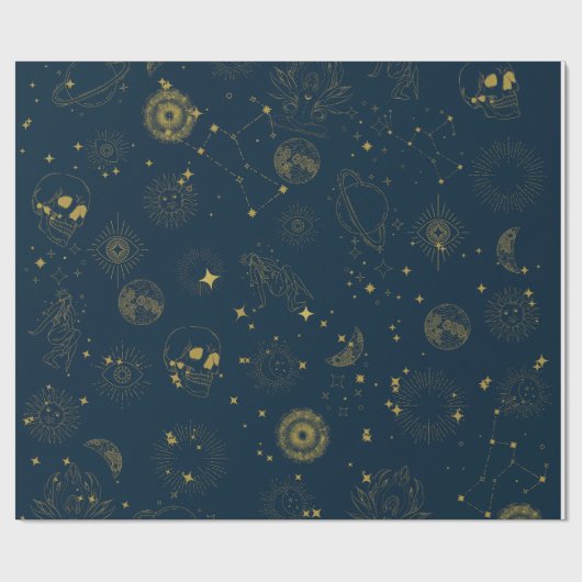 Schattigee Zodiac en Astrologie Halloween Cadeaupapier (Vlak)