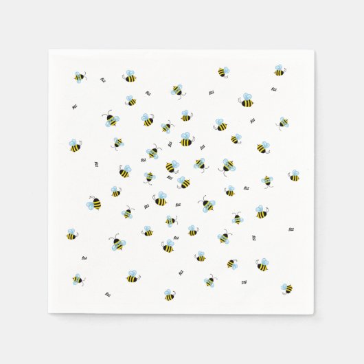 Schattigee zoemende bijen heilzame tuininsecten servet (Voorkant)