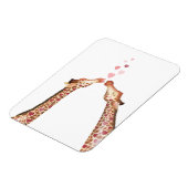 Schattigee zoenende giraffen Valentijns magneet (Linkerzijde)