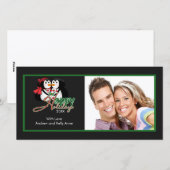 SCHATTIGEE zoenende pinguïns Vrolijke kerstfotokaa Feestdagenkaart (Voorkant / Achterkant)