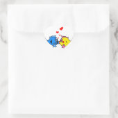 Schattigee Zoenende Vis met Hartenontwerp Hart Sticker (Tas)