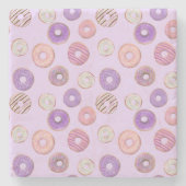 Schattigee zoete Donut massief roze achtergrond sp Stenen Onderzetter (Voorkant)